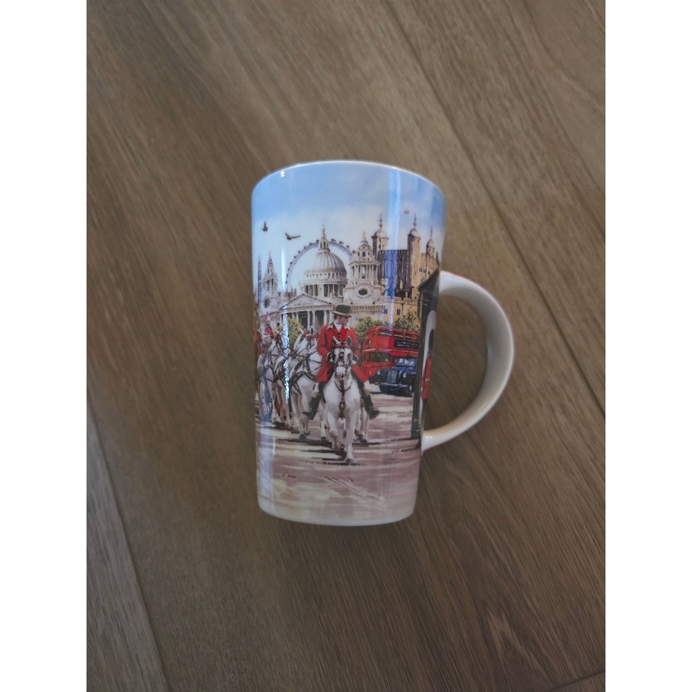 Lesser & Pavey London Macneil Studio Fine China Tall Latte Mug Cityscape Red